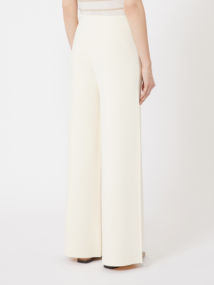 直筒针织长裤 - 白色 - Marina Rinaldi - 3