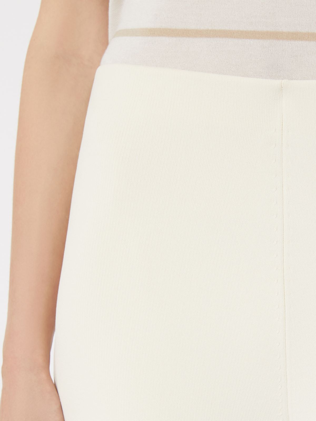 直筒针织长裤 - 白色 - Marina Rinaldi - 4