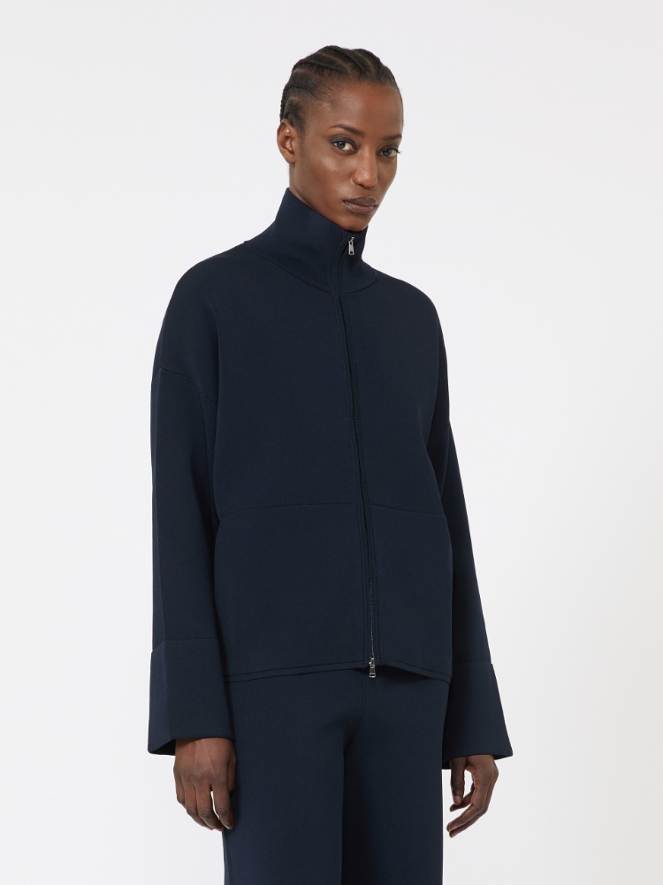 高领针织开衫 - 蓝色 - Marina Rinaldi - 2