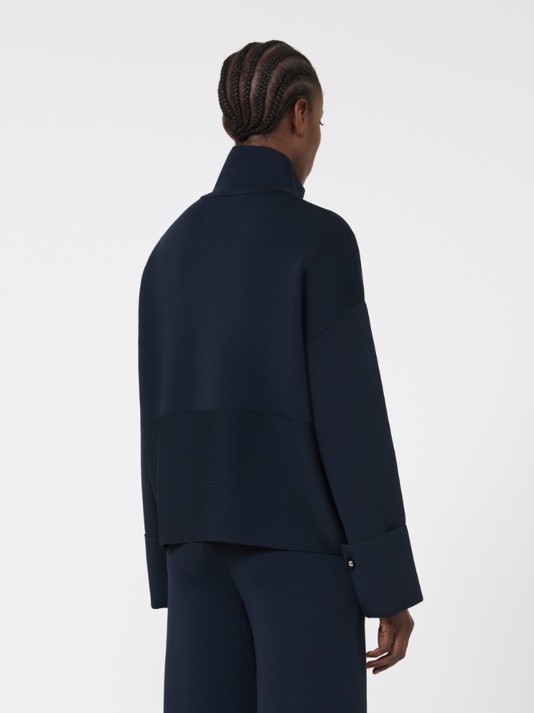 高领针织开衫 - 蓝色 - Marina Rinaldi - 3