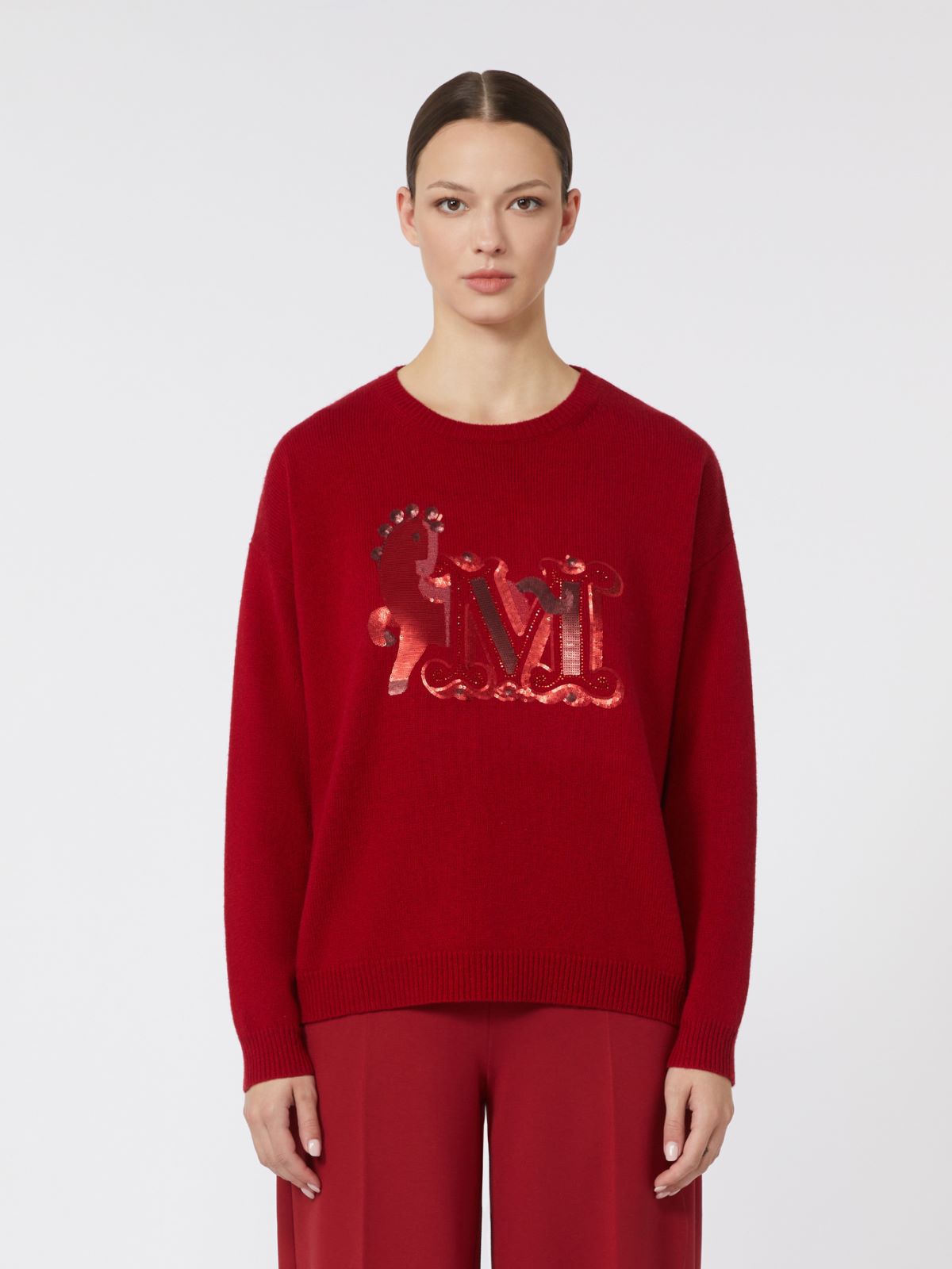 Oversized wool and cashmere sweater - 紅色 - Marina Rinaldi - 2