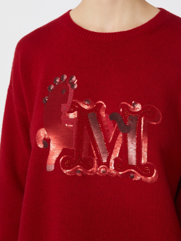 Oversized wool and cashmere sweater - 紅色 - Marina Rinaldi - 4