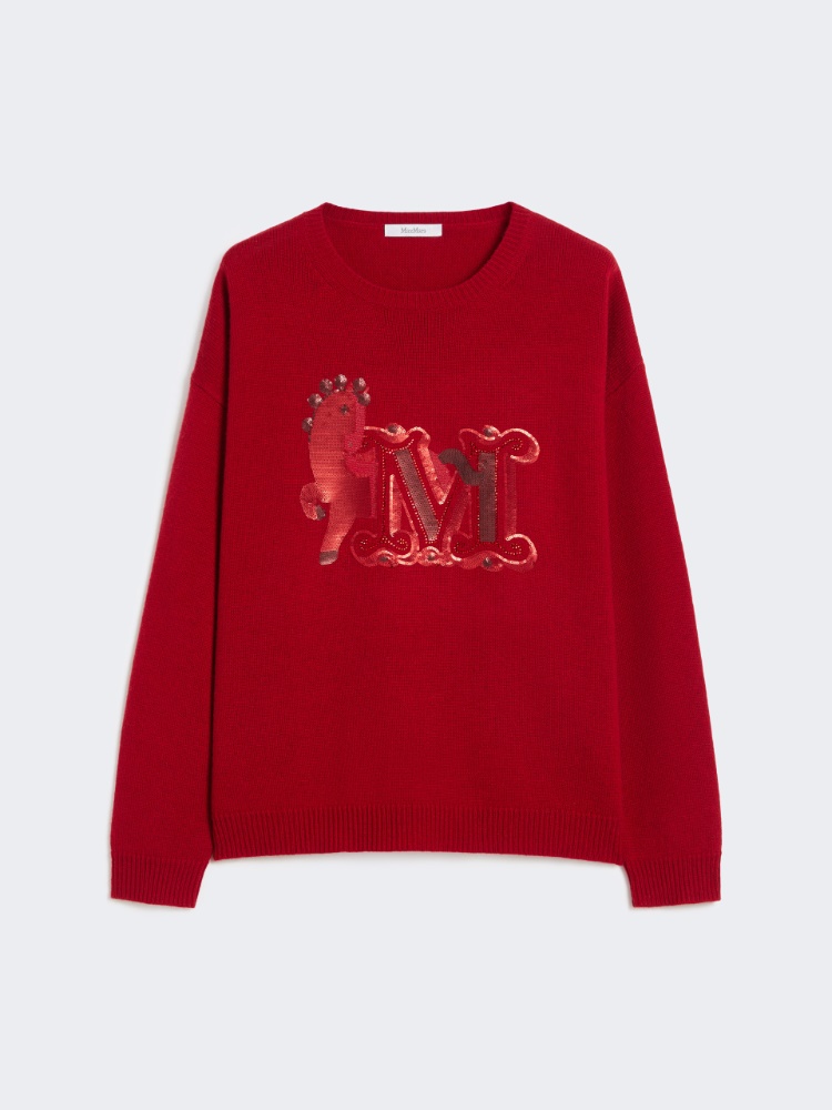 Oversized wool and cashmere sweater - 紅色 - Marina Rinaldi