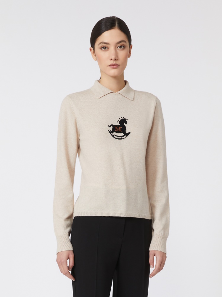 Wool and cashmere slim sweater - 白色 - Marina Rinaldi - 2