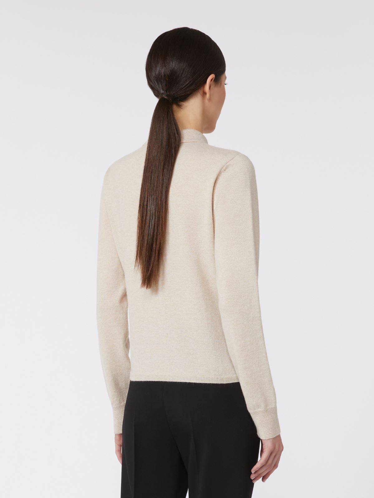 Wool and cashmere slim sweater - 白色 - Marina Rinaldi - 3