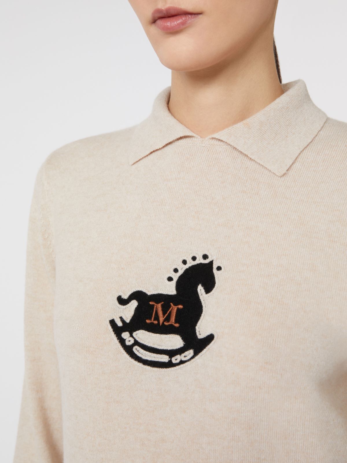 Wool and cashmere slim sweater - 白色 - Marina Rinaldi - 4