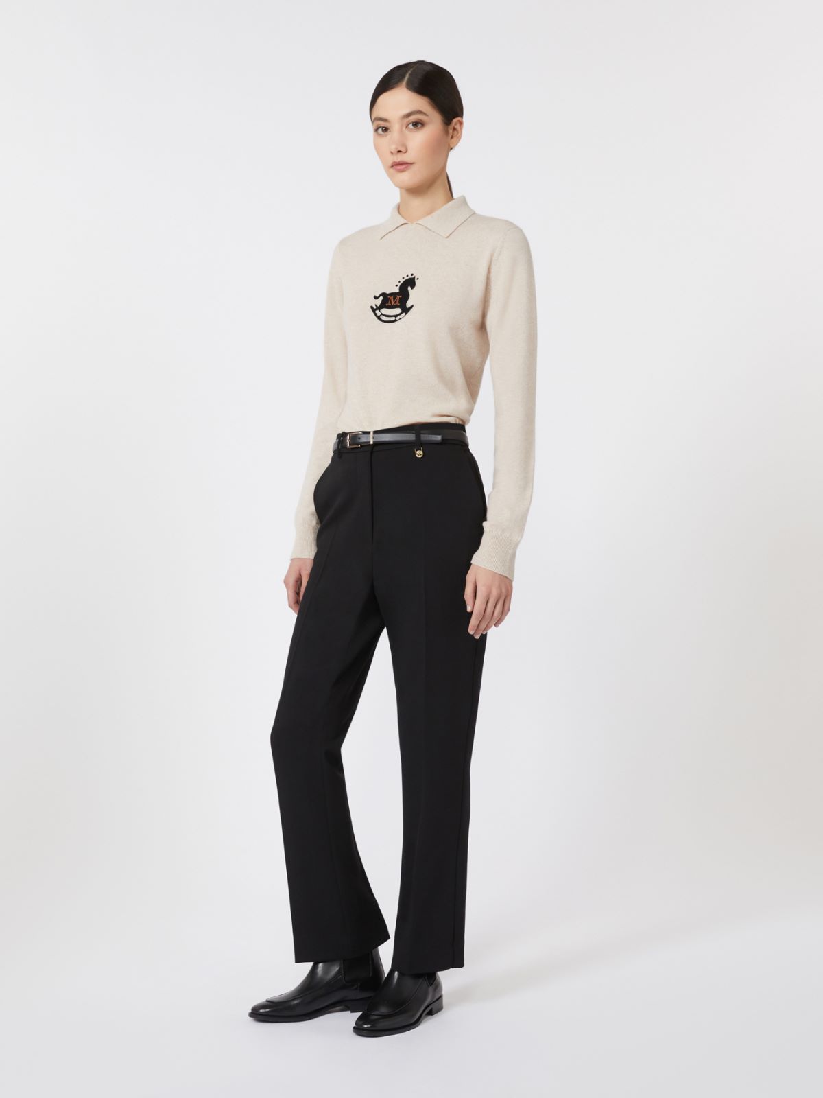 Wool and cashmere slim sweater - 白色 - Marina Rinaldi