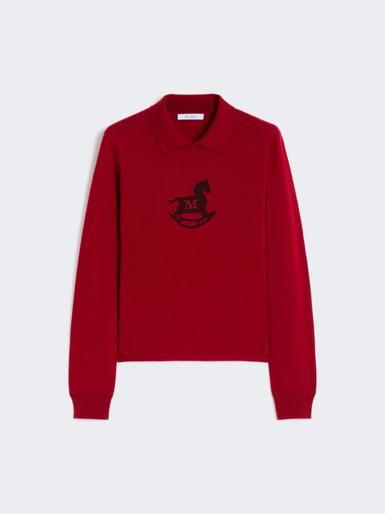 Wool and cashmere slim sweater - 紅色 - Marina Rinaldi