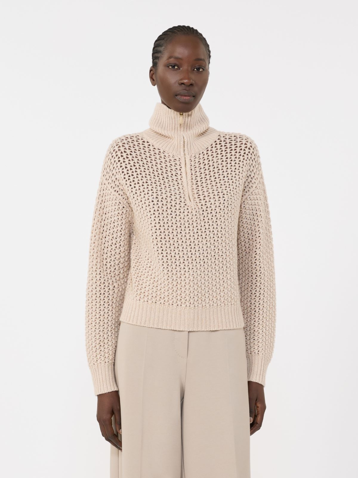 Wool, cashmere and lurex sweater - 白色 - Marina Rinaldi - 2