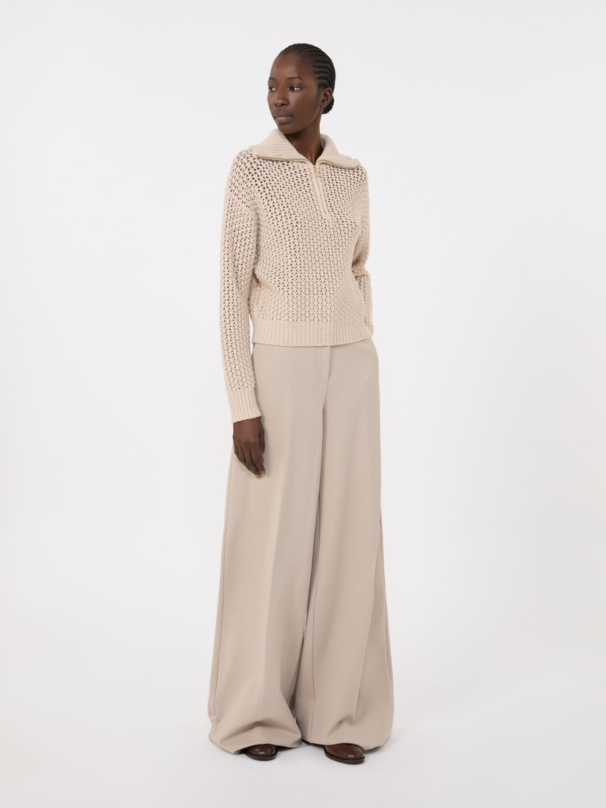 Wool, cashmere and lurex sweater - 白色 - Marina Rinaldi