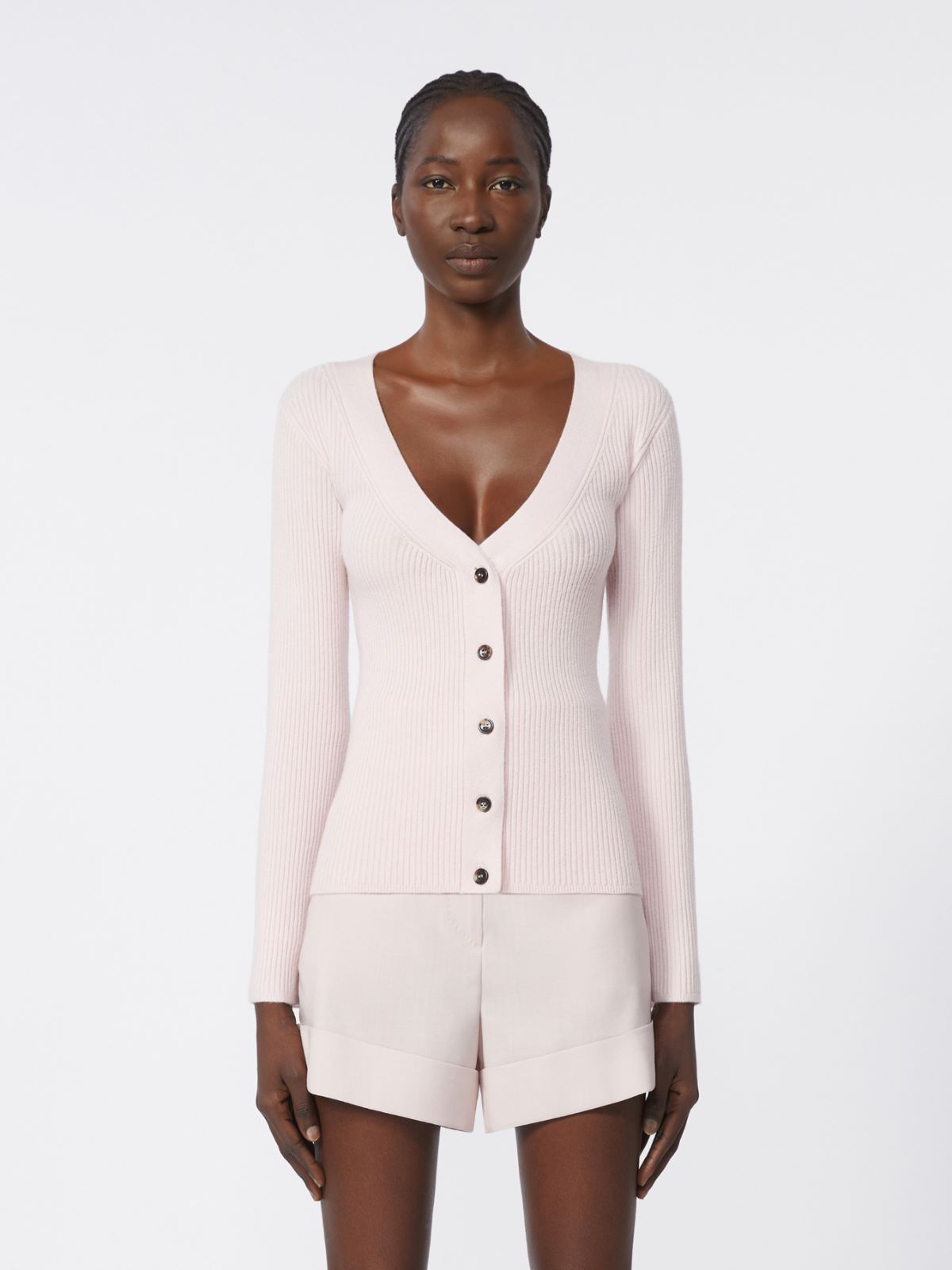 绵羊毛山羊绒混纺针织衫 - 粉红色 - Marina Rinaldi - 2