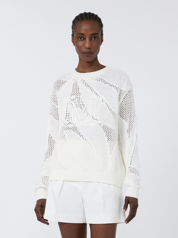 Embroidered cotton sweater - 白色 - Marina Rinaldi - 2