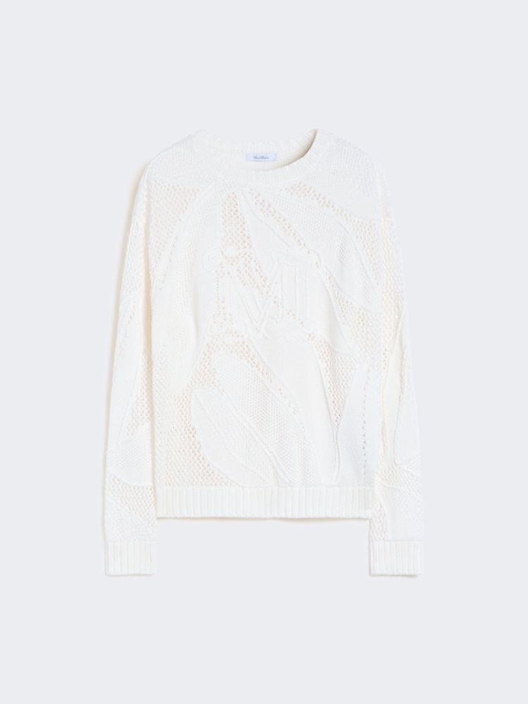 Embroidered cotton sweater - 白色 - Marina Rinaldi - 6
