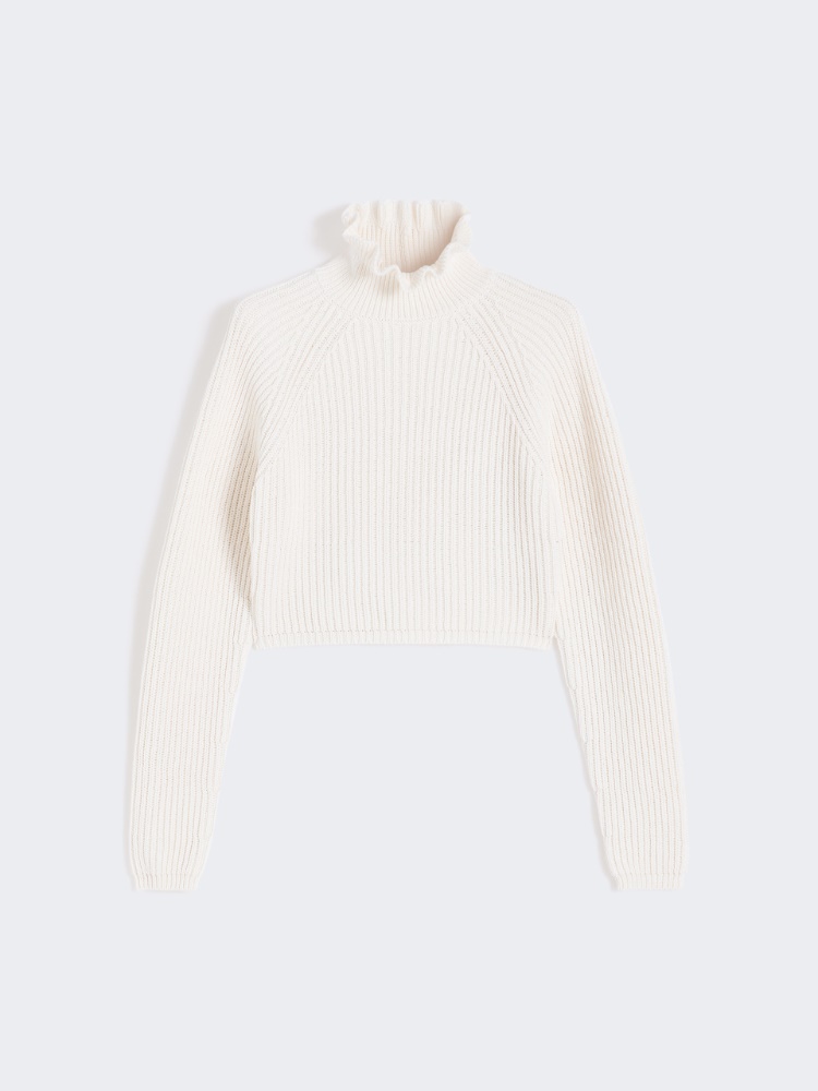 Cotton cordonnet cropped jumper - 白色 - Marina Rinaldi - 6