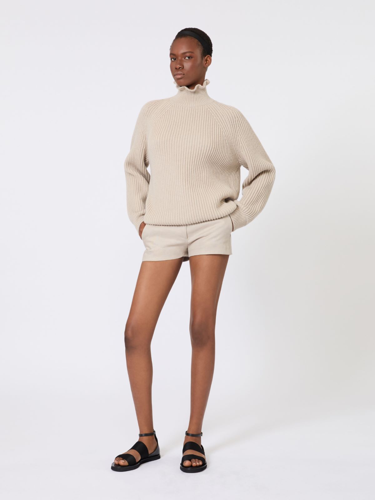 Cotton cordonnet oversized jumper - 米色 - Marina Rinaldi