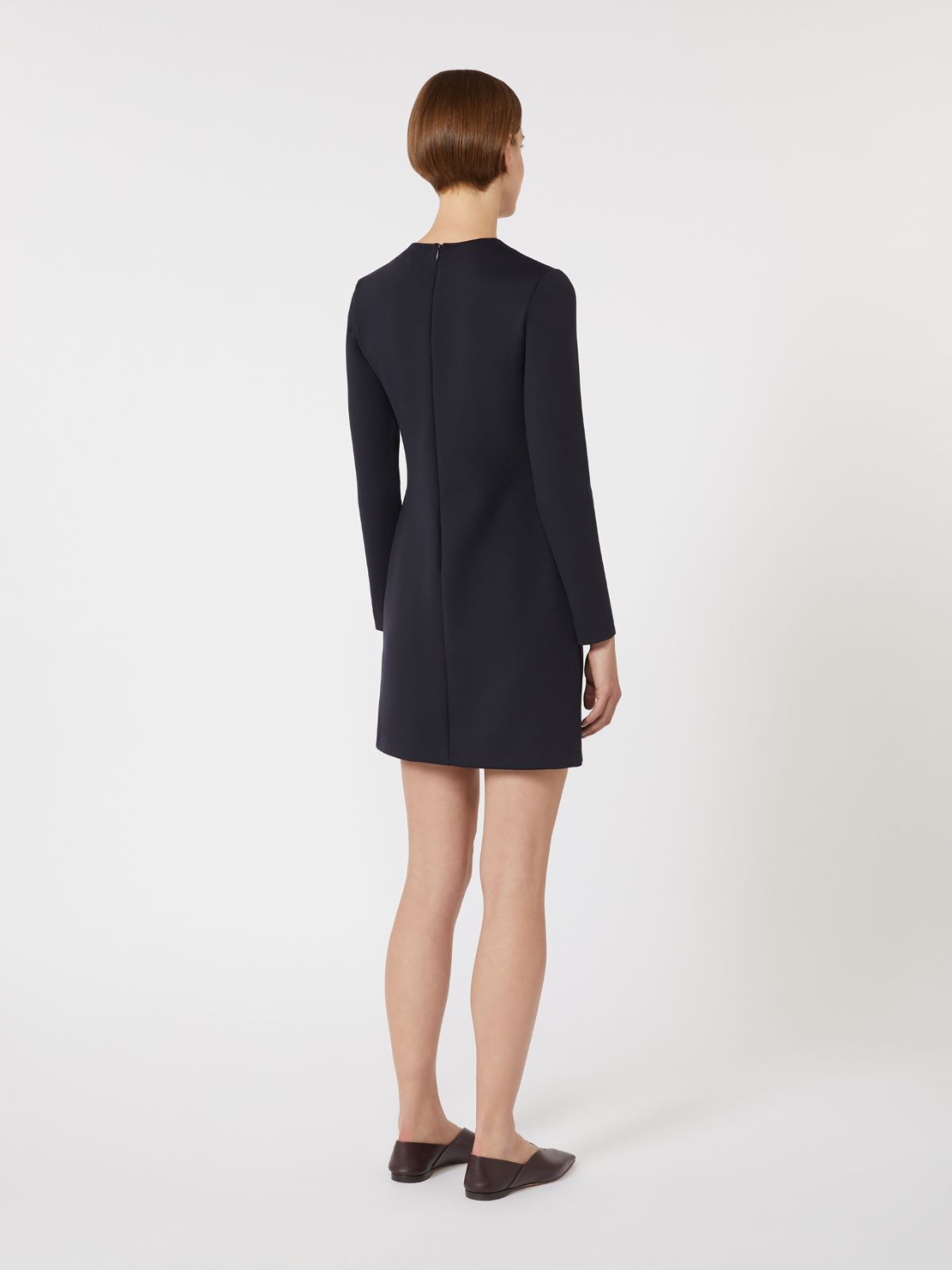 针织修身短款连衣裙 - 蓝色 - Marina Rinaldi - 3