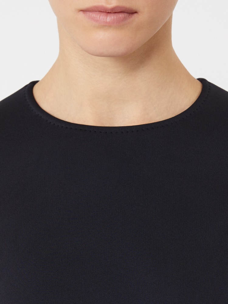 针织修身短款连衣裙 - 蓝色 - Marina Rinaldi - 4