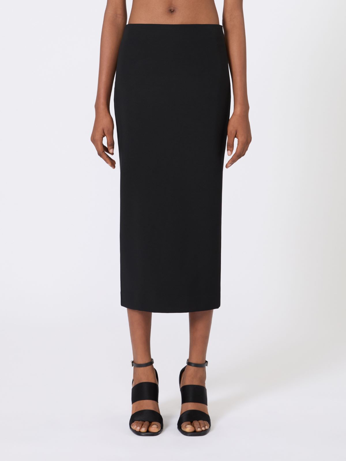Compact crêpe jersey midi skirt - 黑色 - Marina Rinaldi - 2