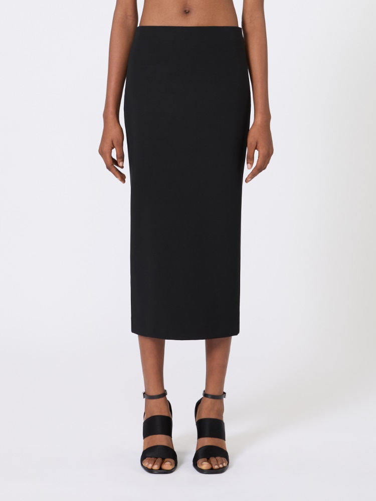 Compact crêpe jersey midi skirt - 黑色 - Marina Rinaldi - 2