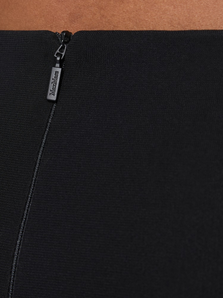 Compact crêpe jersey midi skirt - 黑色 - Marina Rinaldi - 4