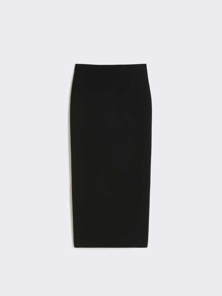 Compact crêpe jersey midi skirt - 黑色 - Marina Rinaldi - 6