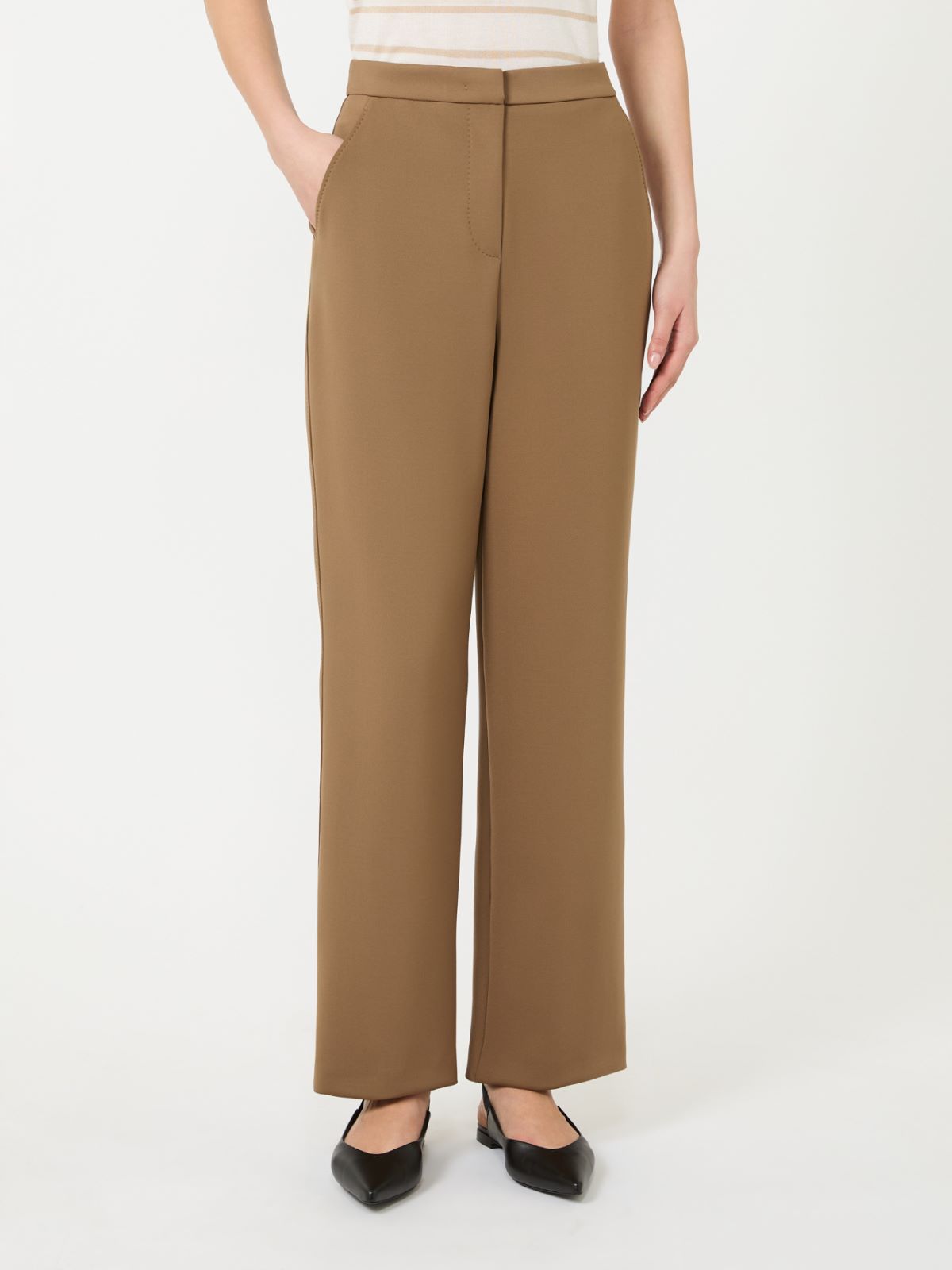 Neoprene trousers - 褐色 - Marina Rinaldi - 2