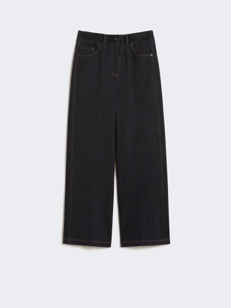 Denim-effect jersey trousers - 蓝色 - Marina Rinaldi