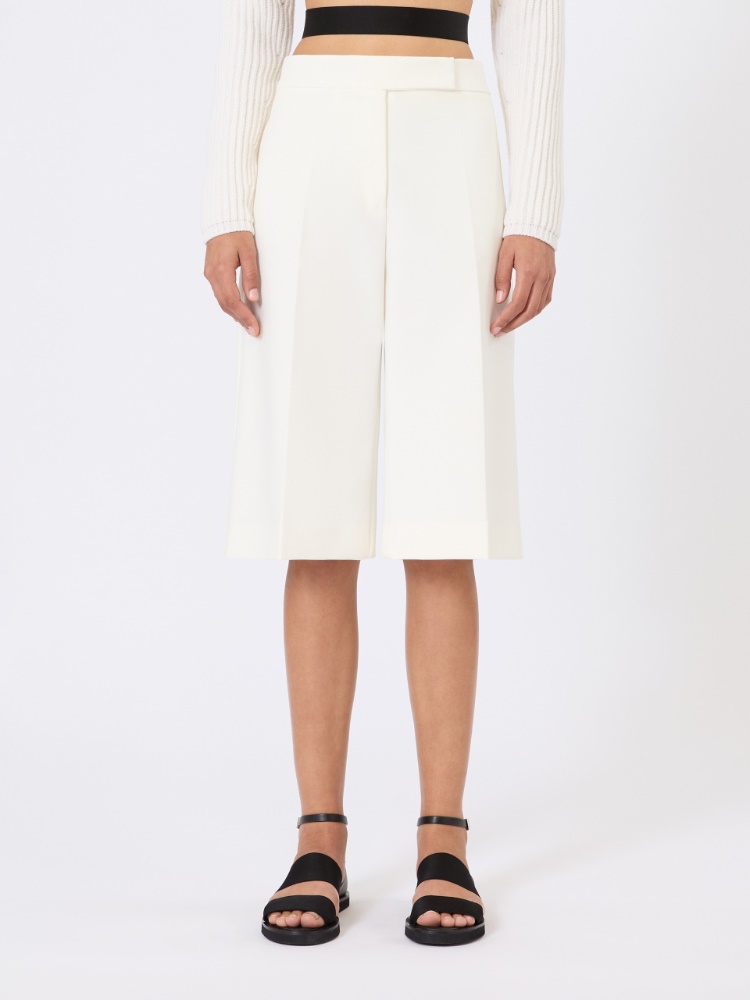 Viscose crêpe jersey Bermuda shorts - 白色 - Marina Rinaldi - 2