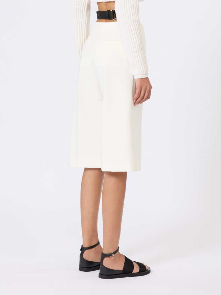 Viscose crêpe jersey Bermuda shorts - 白色 - Marina Rinaldi - 3