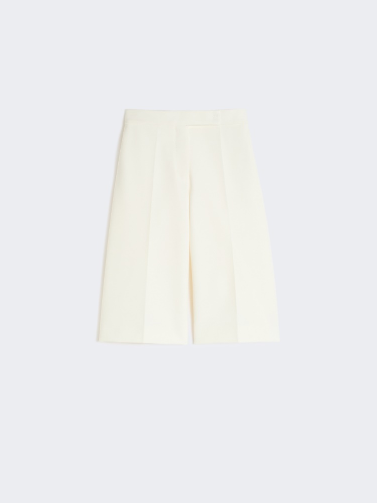Viscose crêpe jersey Bermuda shorts - 白色 - Marina Rinaldi - 6
