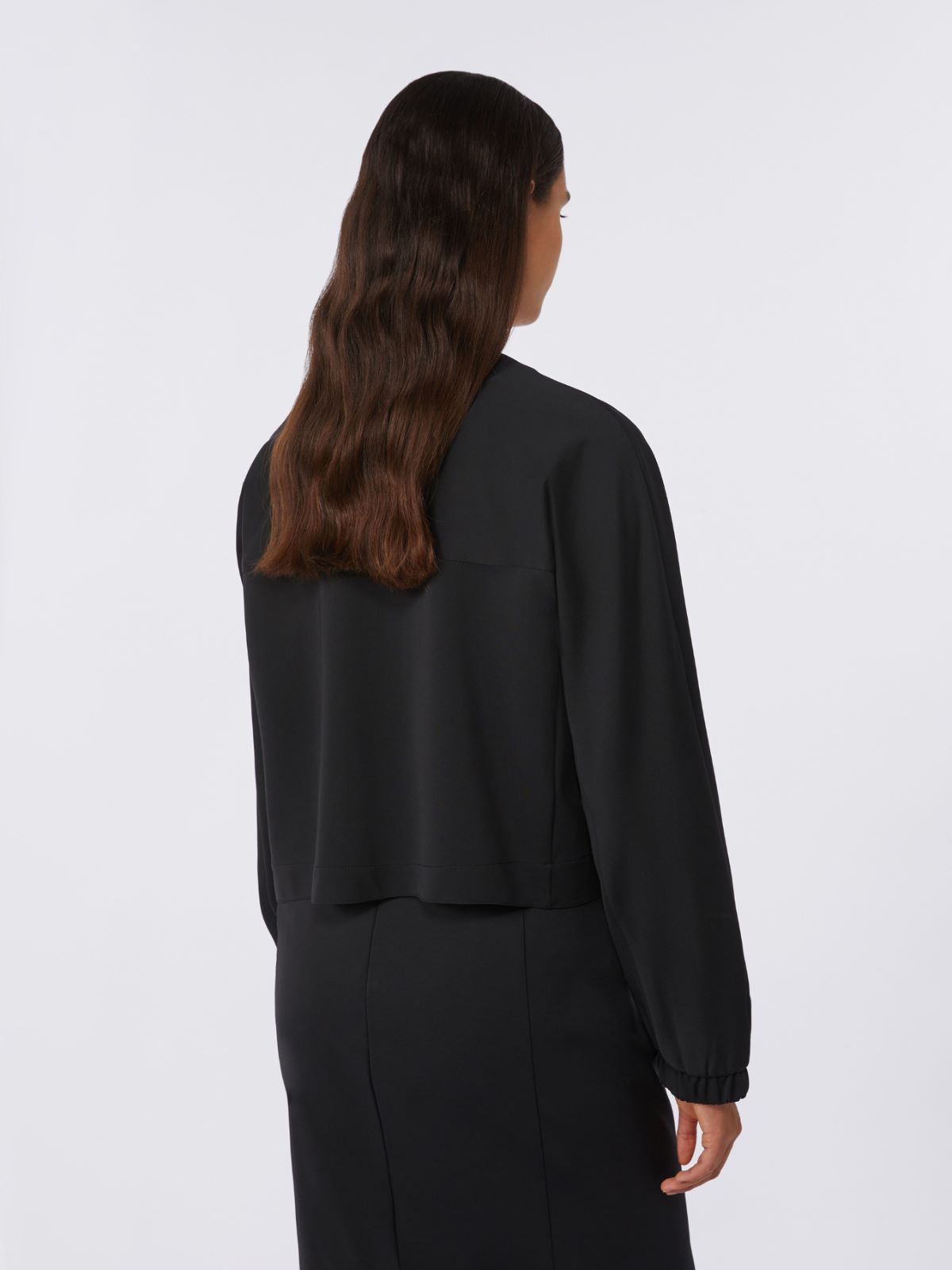 Viscose jersey boxy jacket - 黑色 - Marina Rinaldi - 3