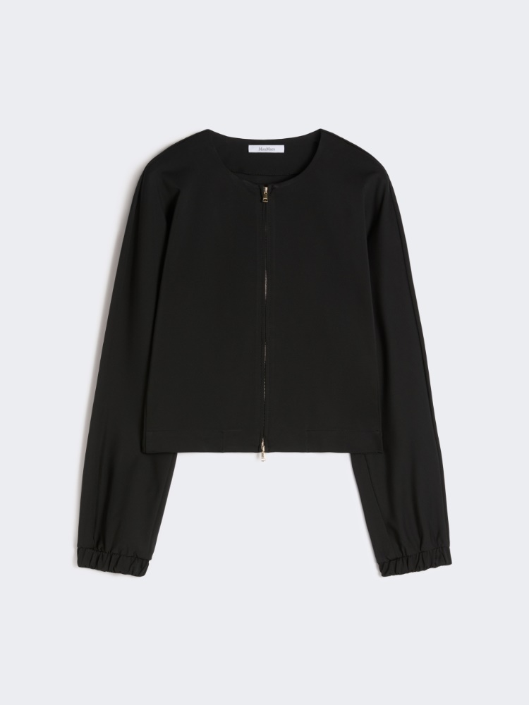 Viscose jersey boxy jacket - 黑色 - Marina Rinaldi - 5