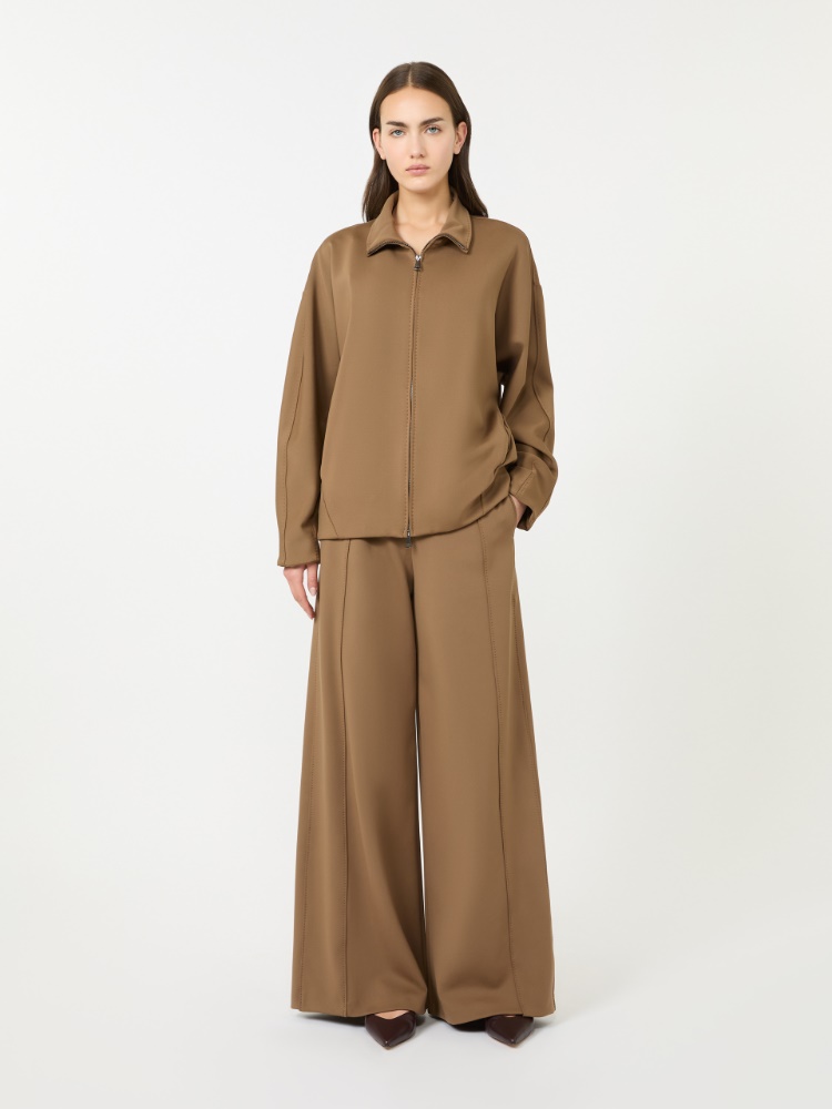 针织高领夹克 - 褐色 - Marina Rinaldi