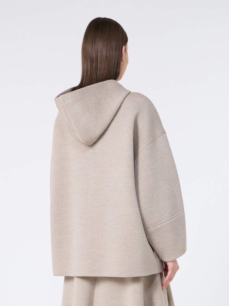 Oversized wool jersey sweatshirt - 米色 - Marina Rinaldi - 3