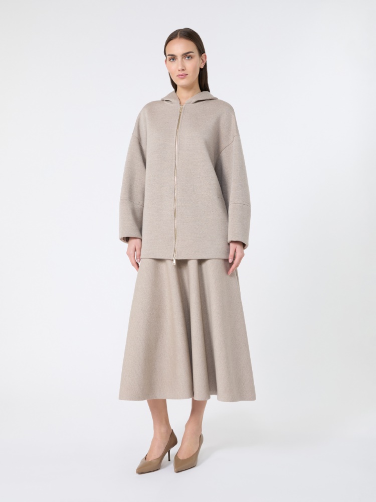 Oversized wool jersey sweatshirt - 米色 - Marina Rinaldi