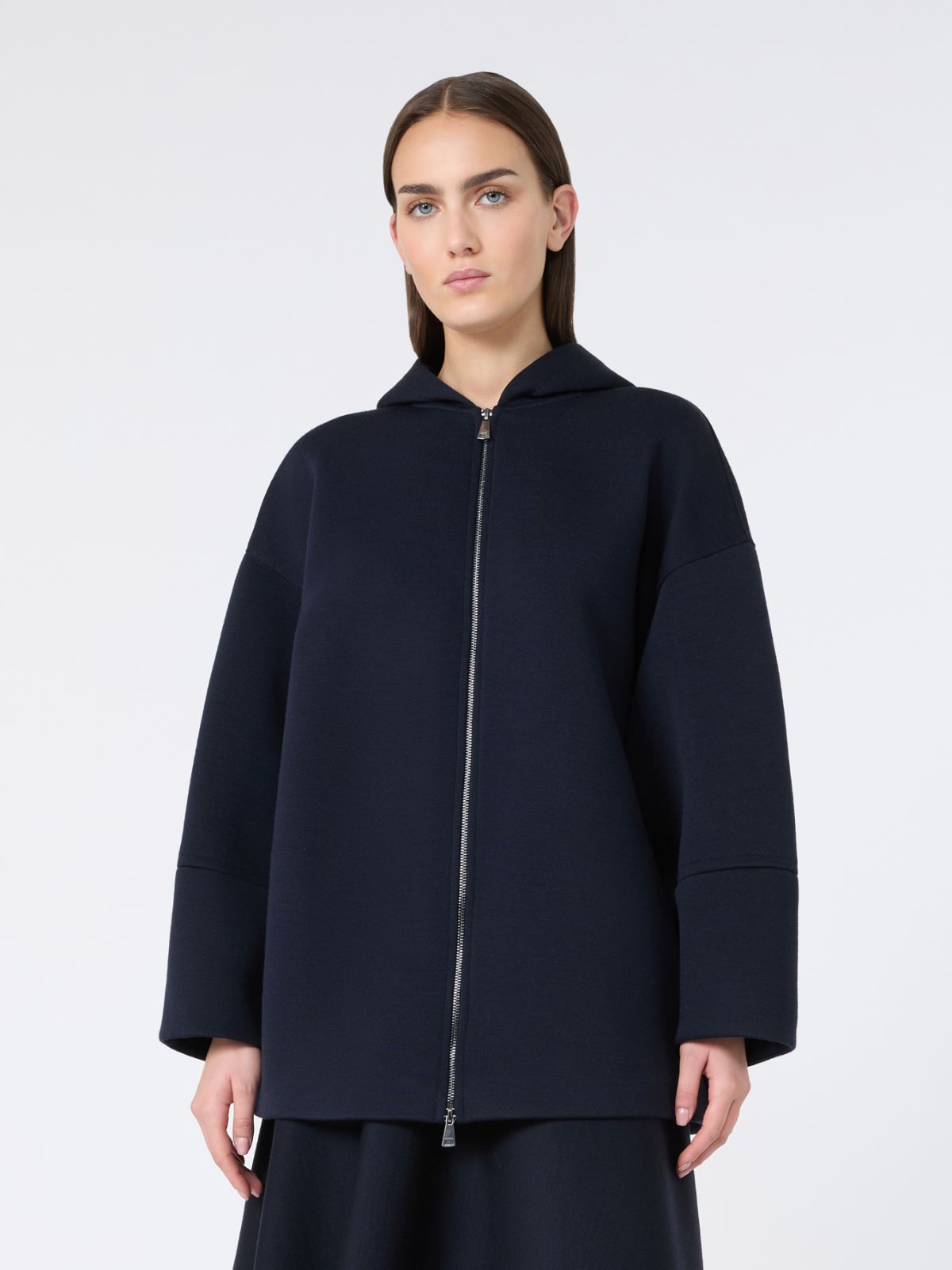 Oversized wool jersey sweatshirt - 蓝色 - Marina Rinaldi - 2