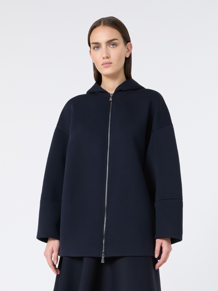 Oversized wool jersey sweatshirt - 蓝色 - Marina Rinaldi - 2