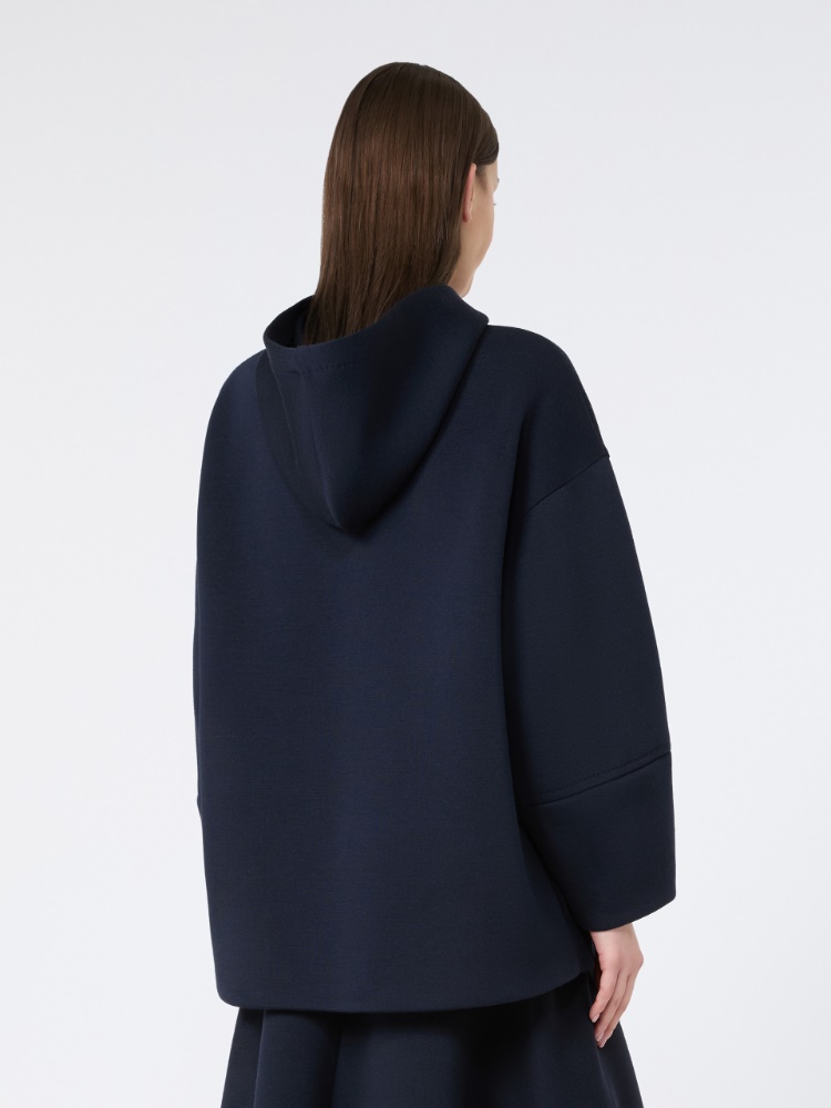 Oversized wool jersey sweatshirt - 蓝色 - Marina Rinaldi - 3