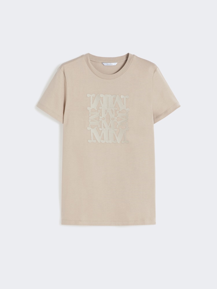 Jersey logo T-shirt - 米色 - Marina Rinaldi - 6