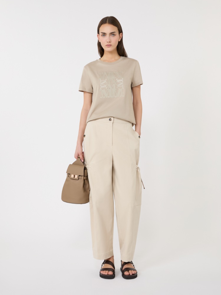 Jersey logo T-shirt - 米色 - Marina Rinaldi