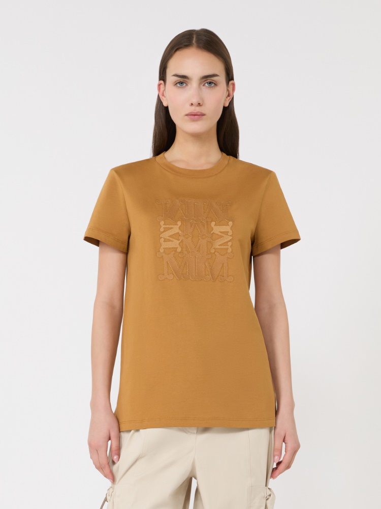 Jersey logo T-shirt - 褐色 - Marina Rinaldi - 2