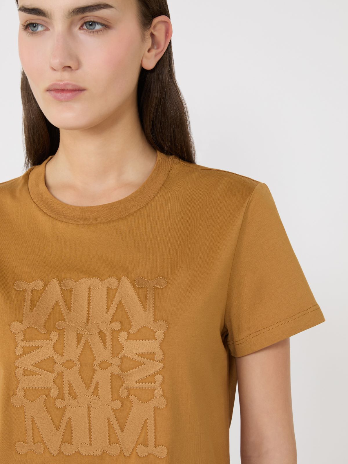 Jersey logo T-shirt - 褐色 - Marina Rinaldi - 4