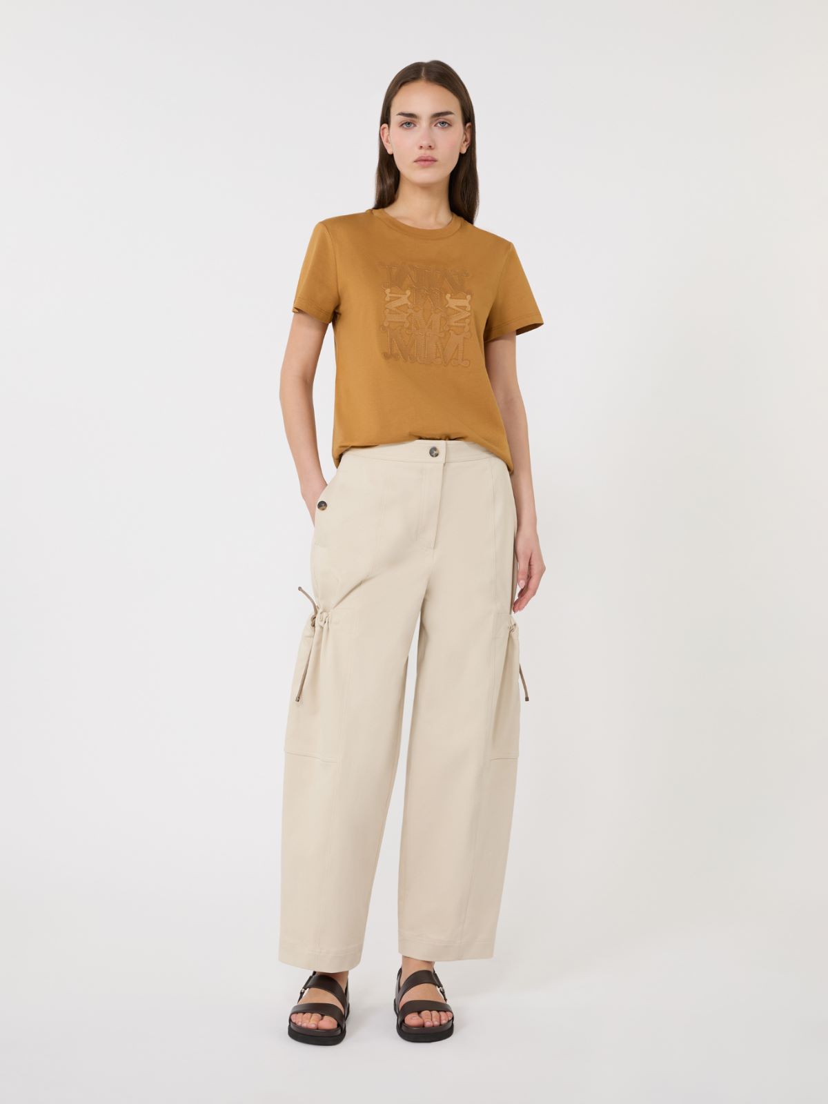 Jersey logo T-shirt - 褐色 - Marina Rinaldi