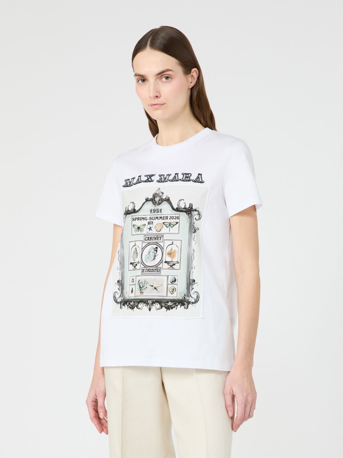 棉质直筒短袖T恤 - 白色 - Marina Rinaldi - 2