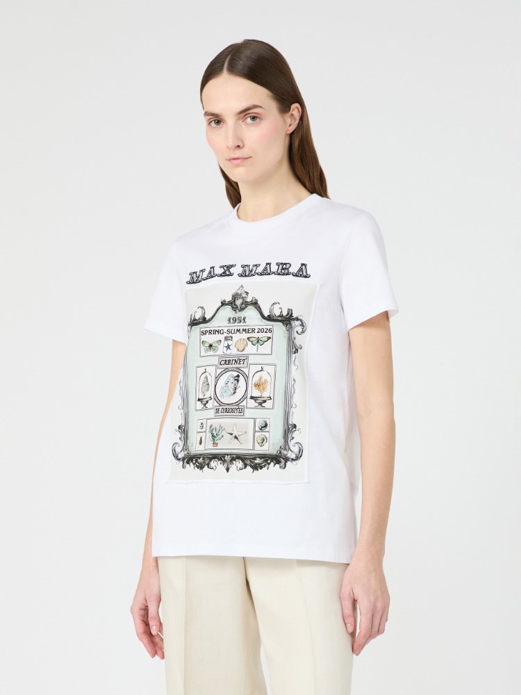 棉质直筒短袖T恤 - 白色 - Marina Rinaldi - 2