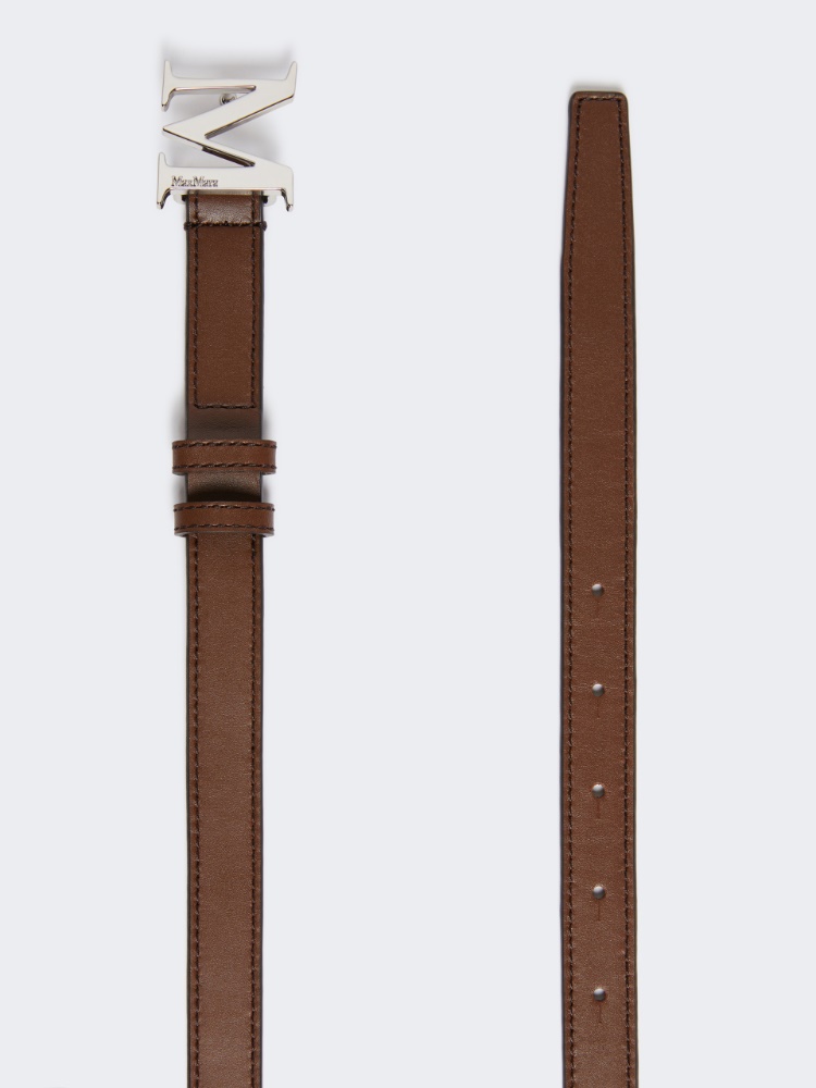 Natural leather Monogram belt - 褐色 - Marina Rinaldi - 2
