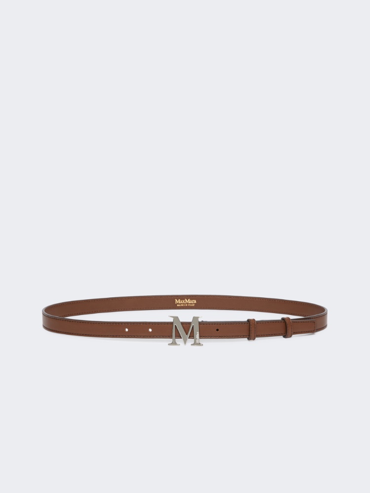 Natural leather Monogram belt - 褐色 - Marina Rinaldi