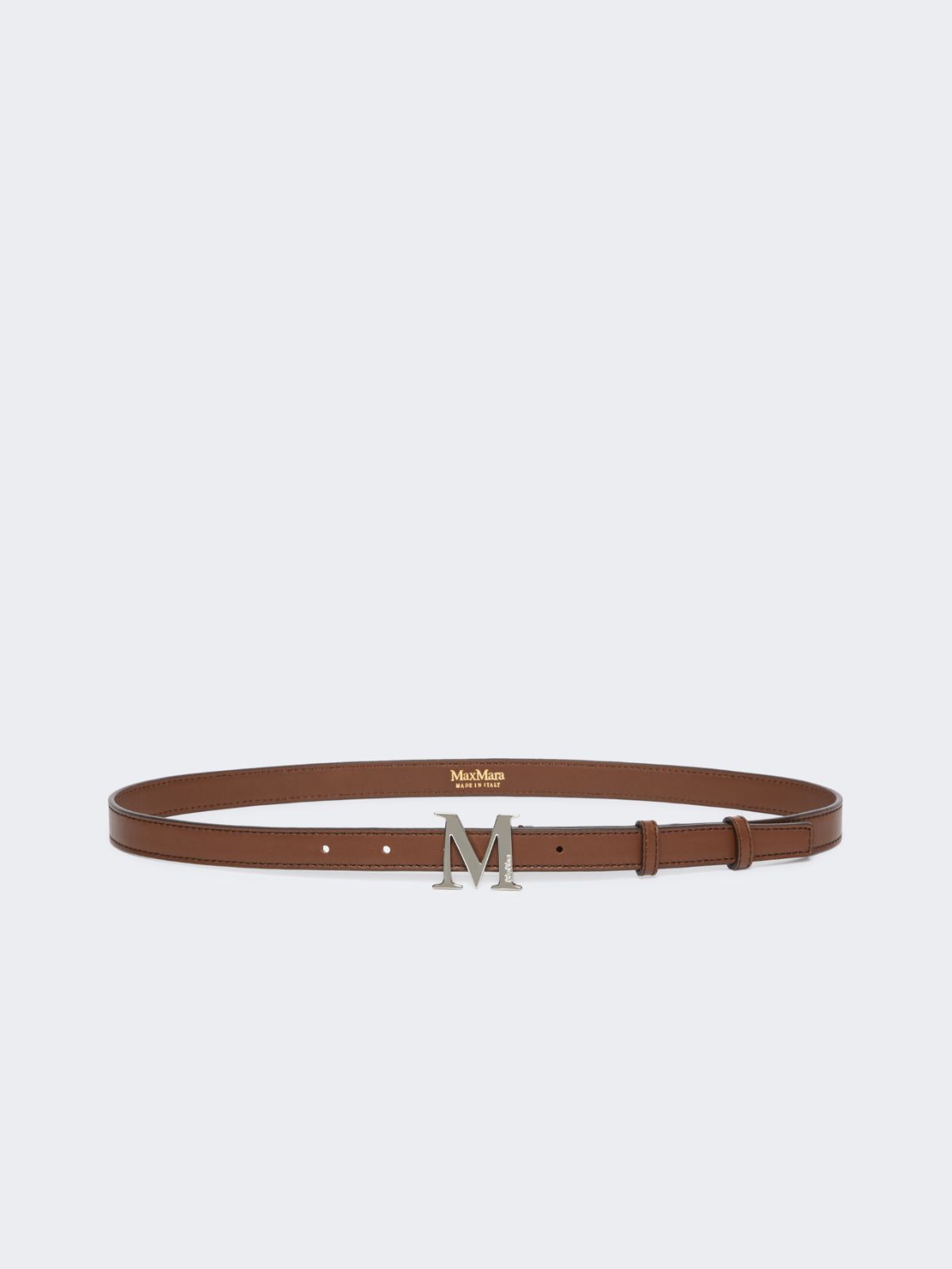 Natural leather Monogram belt - 褐色 - Marina Rinaldi