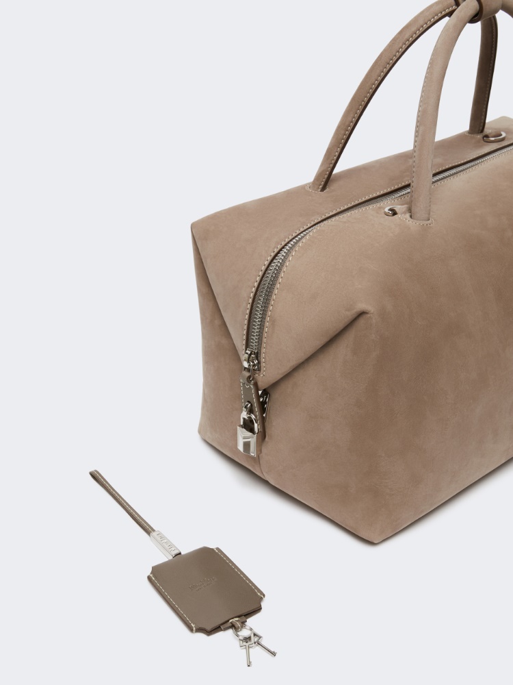 大号纳帕软牛皮波士顿包 - 米色 - Marina Rinaldi - 4