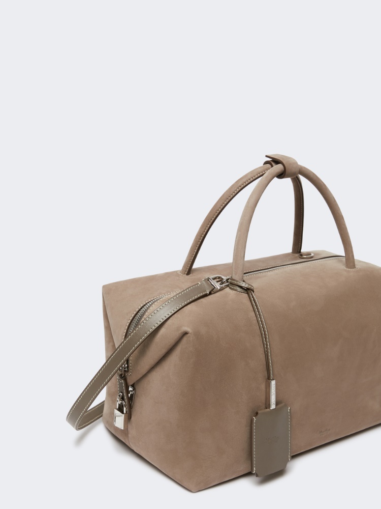 大号纳帕软牛皮波士顿包 - 米色 - Marina Rinaldi - 5